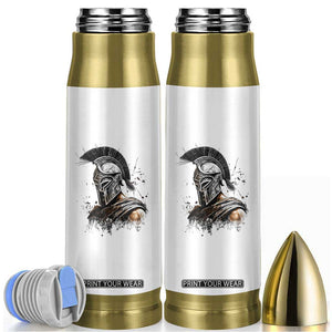 Ancient Spartan Warrior Watercolor Splatter Graphic Bullet Tumbler Greek Mythology Enthusiast History Gift