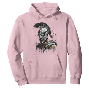 Ancient Spartan Warrior Watercolor Splatter Graphic Hoodie Greek Mythology Enthusiast History Gift