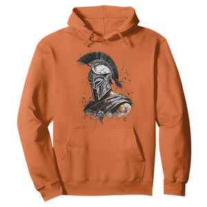 Ancient Spartan Warrior Watercolor Splatter Graphic Hoodie Greek Mythology Enthusiast History Gift