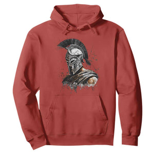 Ancient Spartan Warrior Watercolor Splatter Graphic Hoodie Greek Mythology Enthusiast History Gift