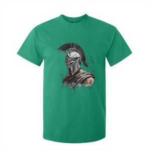 Ancient Spartan Warrior Watercolor Splatter Graphic T Shirt For Kid Greek Mythology Enthusiast History Gift