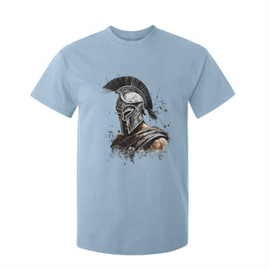 Ancient Spartan Warrior Watercolor Splatter Graphic T Shirt For Kid Greek Mythology Enthusiast History Gift