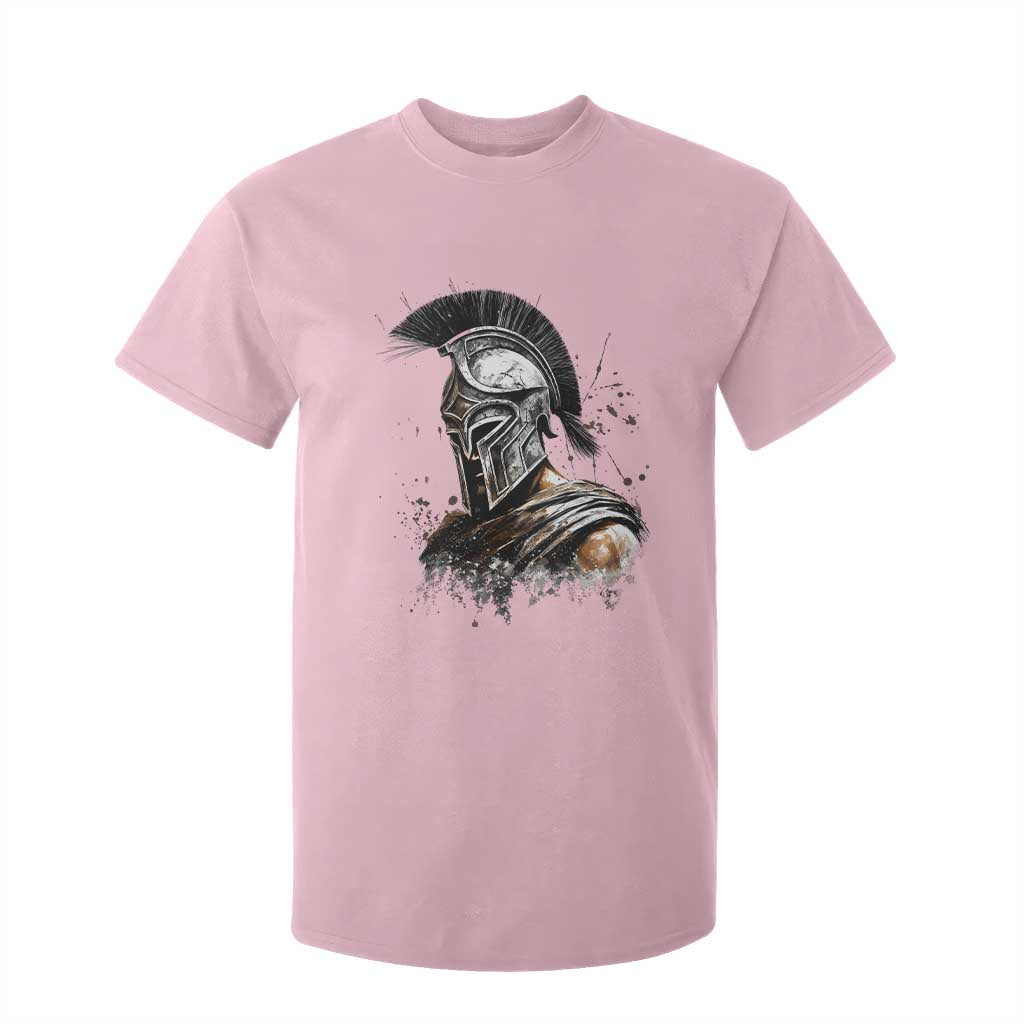 Ancient Spartan Warrior Watercolor Splatter Graphic T Shirt For Kid Greek Mythology Enthusiast History Gift