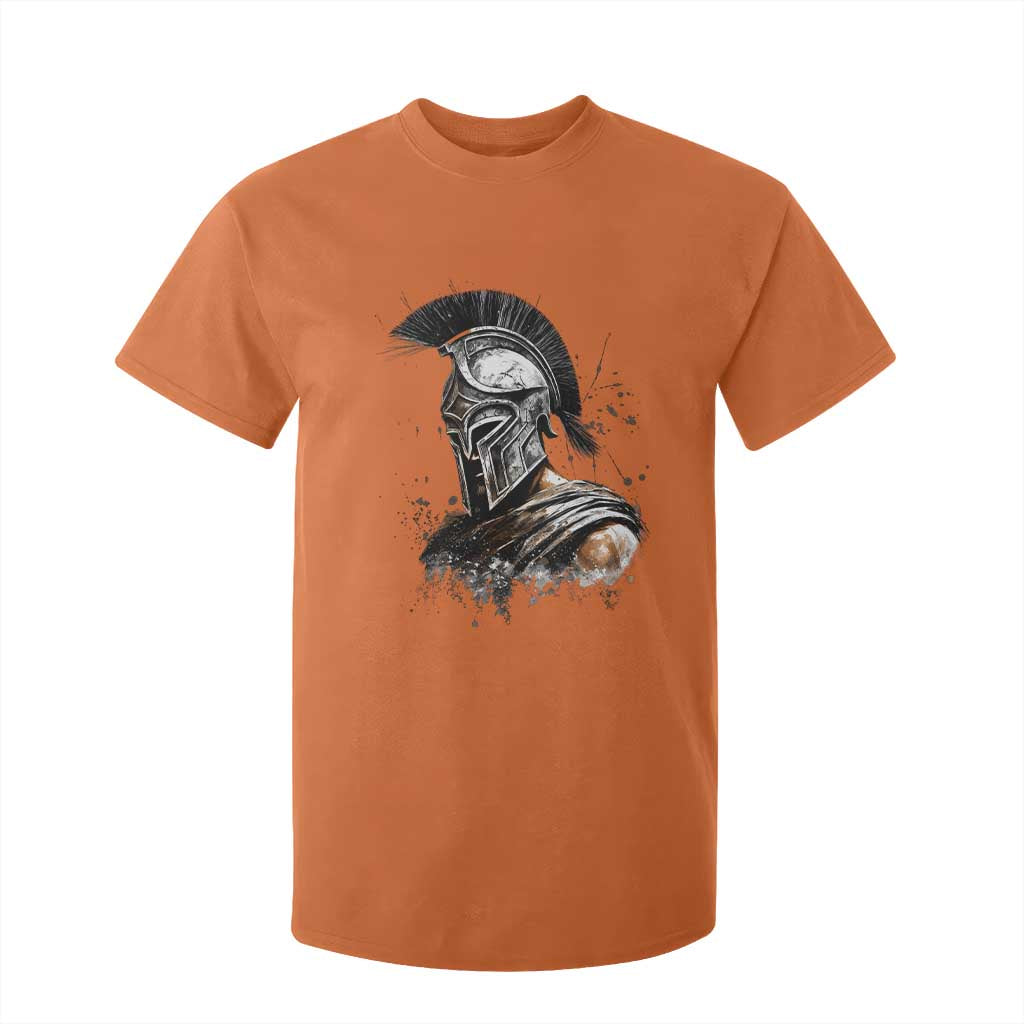 Ancient Spartan Warrior Watercolor Splatter Graphic T Shirt For Kid Greek Mythology Enthusiast History Gift