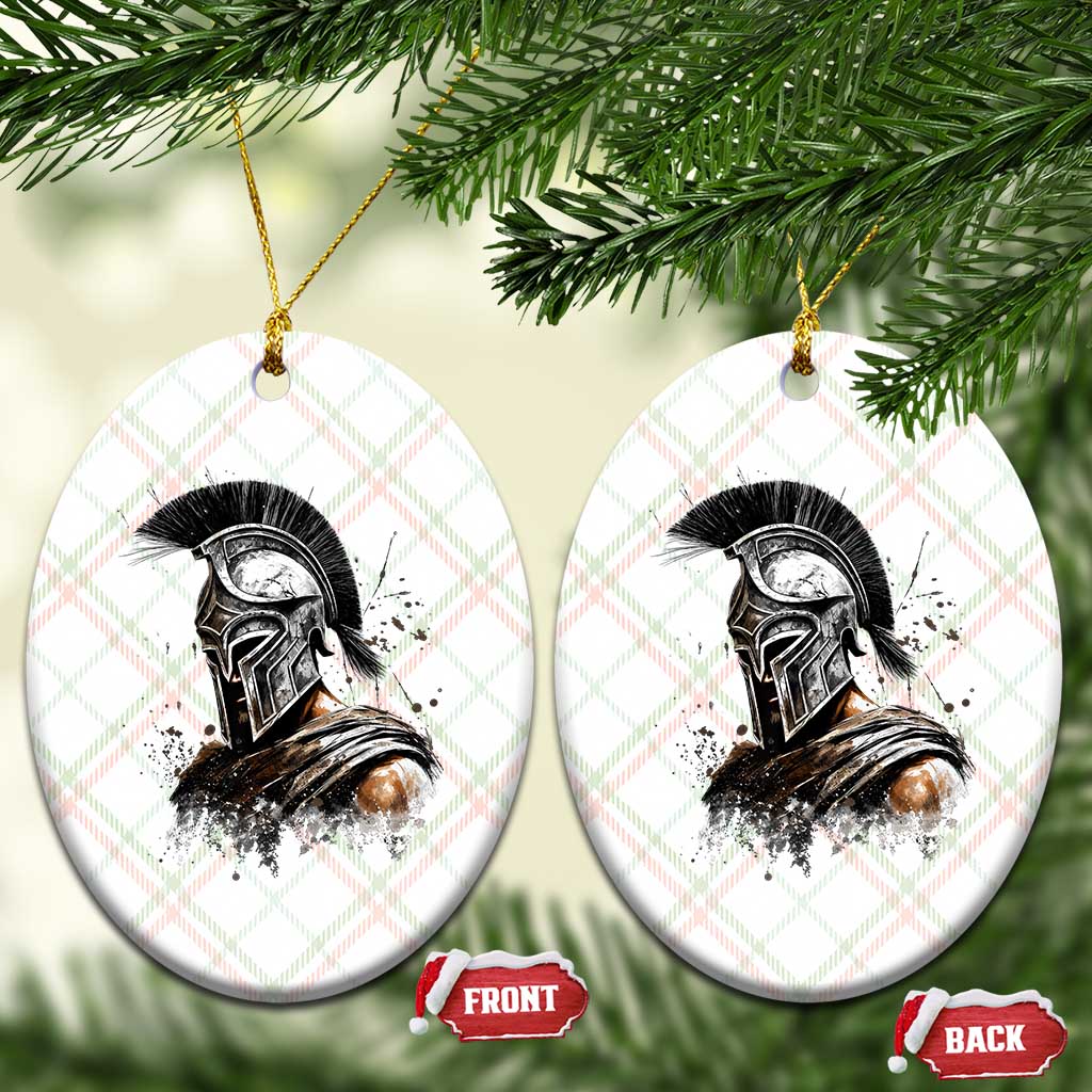 Ancient Spartan Warrior Watercolor Splatter Graphic Ceramic Ornament Greek Mythology Enthusiast History Gift