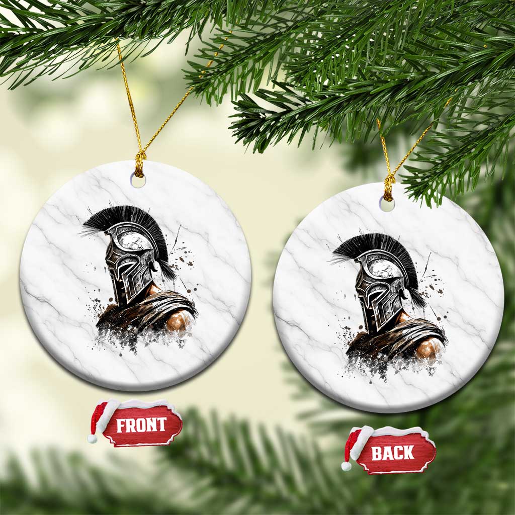 Ancient Spartan Warrior Watercolor Splatter Graphic Ceramic Ornament Greek Mythology Enthusiast History Gift