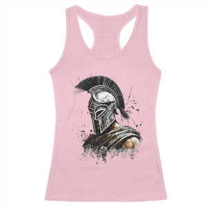 Ancient Spartan Warrior Watercolor Splatter Graphic Racerback Tank Top Greek Mythology Enthusiast History Gift