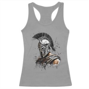 Ancient Spartan Warrior Watercolor Splatter Graphic Racerback Tank Top Greek Mythology Enthusiast History Gift