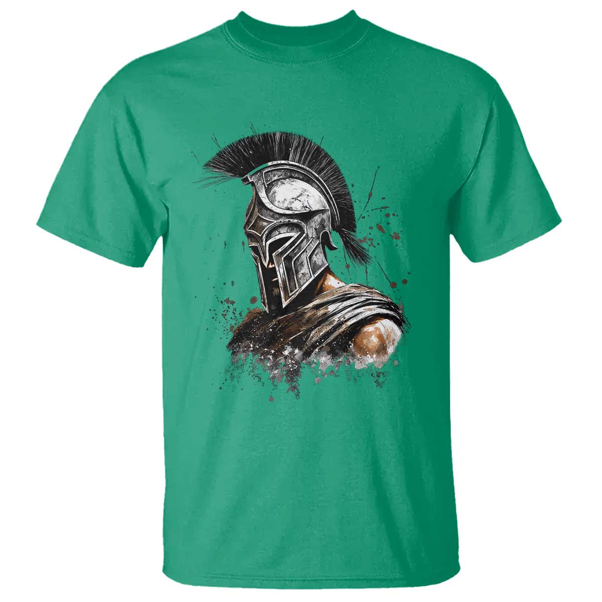 Ancient Spartan Warrior Watercolor Splatter Graphic T Shirt Greek Mythology Enthusiast History Gift