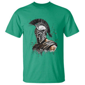 Ancient Spartan Warrior Watercolor Splatter Graphic T Shirt Greek Mythology Enthusiast History Gift