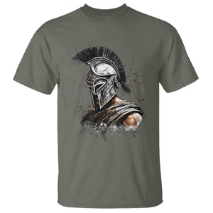 Ancient Spartan Warrior Watercolor Splatter Graphic T Shirt Greek Mythology Enthusiast History Gift