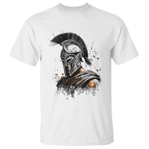 Ancient Spartan Warrior Watercolor Splatter Graphic T Shirt Greek Mythology Enthusiast History Gift