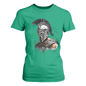Ancient Spartan Warrior Watercolor Splatter Graphic T Shirt For Women Greek Mythology Enthusiast History Gift