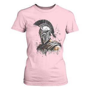 Ancient Spartan Warrior Watercolor Splatter Graphic T Shirt For Women Greek Mythology Enthusiast History Gift