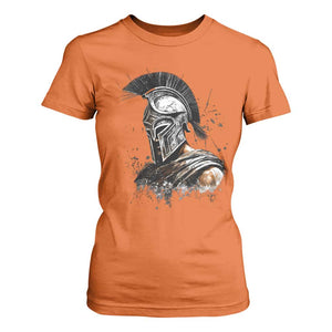 Ancient Spartan Warrior Watercolor Splatter Graphic T Shirt For Women Greek Mythology Enthusiast History Gift