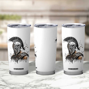 Ancient Spartan Warrior Watercolor Splatter Graphic Tumbler Cup Greek Mythology Enthusiast History Gift