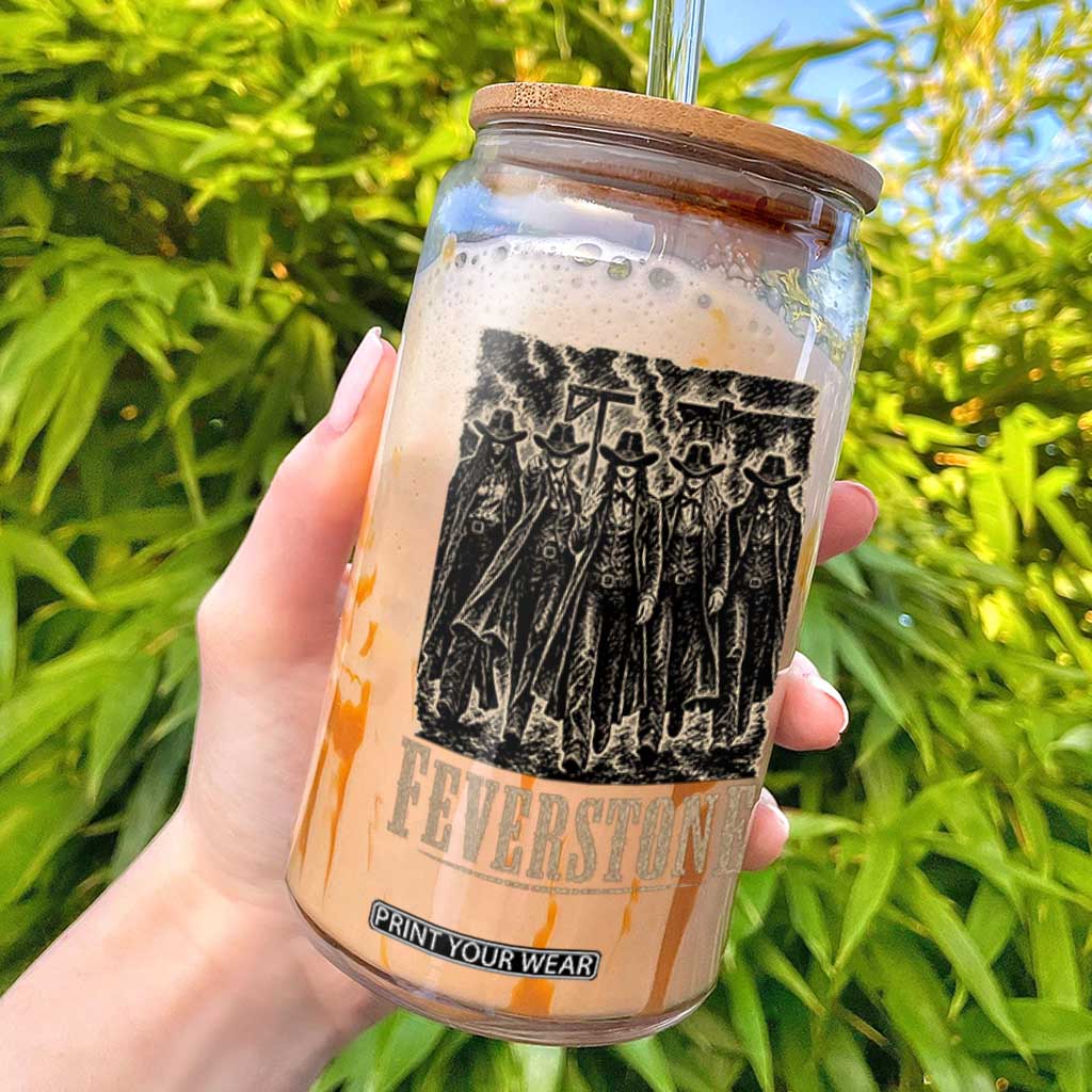 Vintage Feverstone Cowgirls Wild West Outlaw Legends Glass Can TS02 Black Print Your Wear