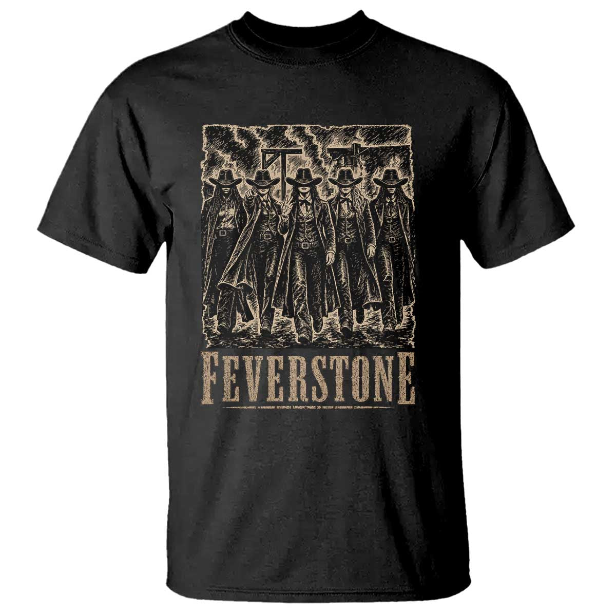 Vintage Feverstone Cowgirls Wild West Outlaw Legends T Shirt TS02 Black Print Your Wear