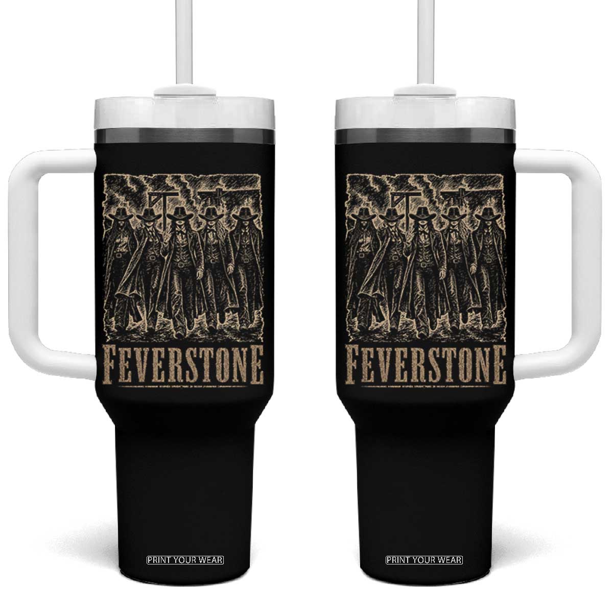 Vintage Feverstone Cowgirls Wild West Outlaw Legends Tumbler With Handle TS02 One Size: 40 oz Black Print Your Wear