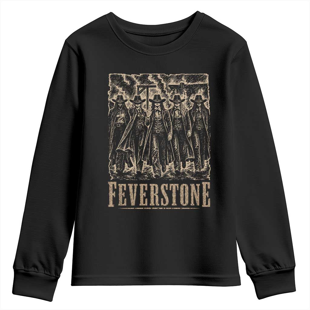 Vintage Feverstone Cowgirls Wild West Outlaw Legends Youth Sweatshirt TS02 Black Print Your Wear