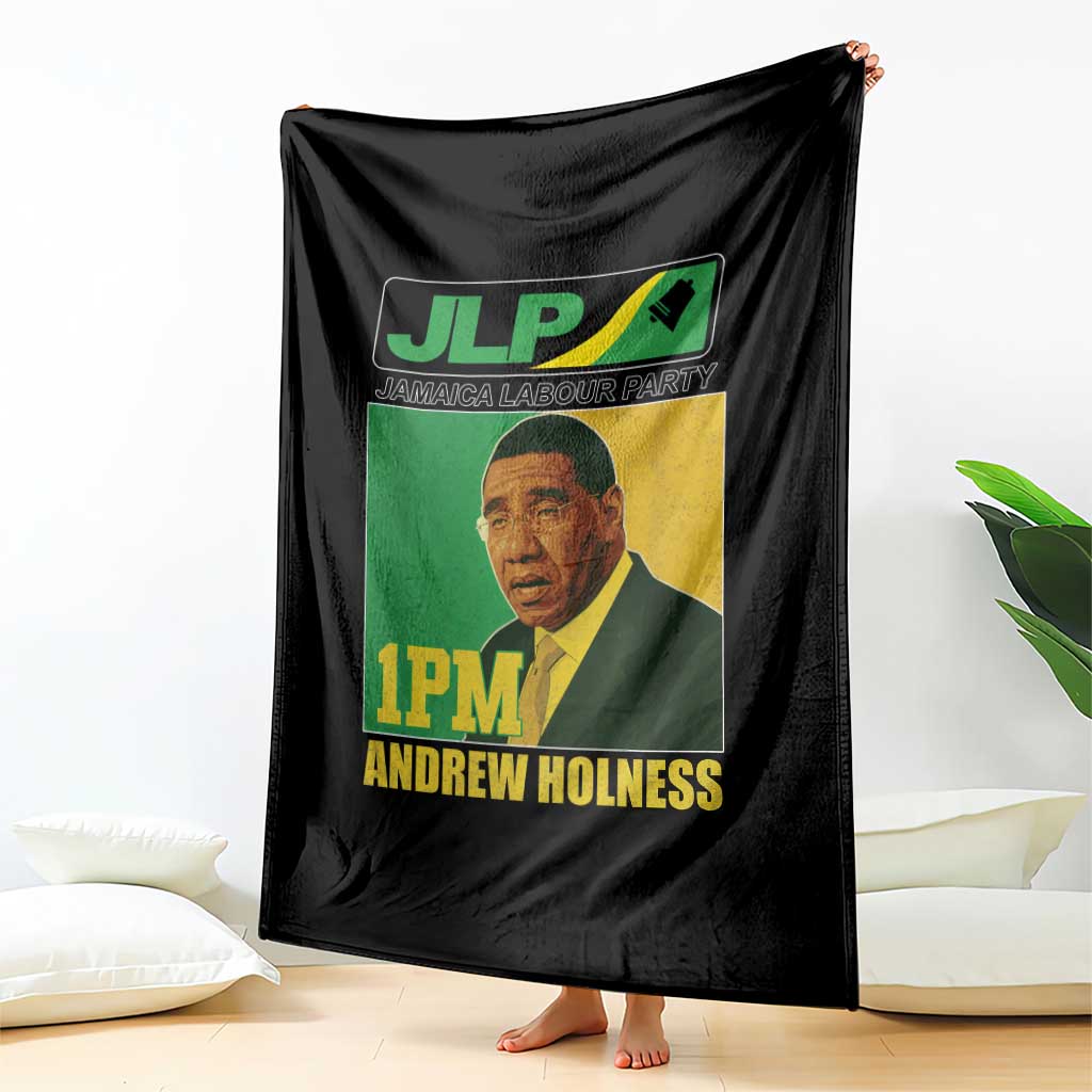 1PM Andrew Holness JPL Supporter Throw Blanket Jamaica Labor Party Jamaican Political Pride TS02 Print Your Wear