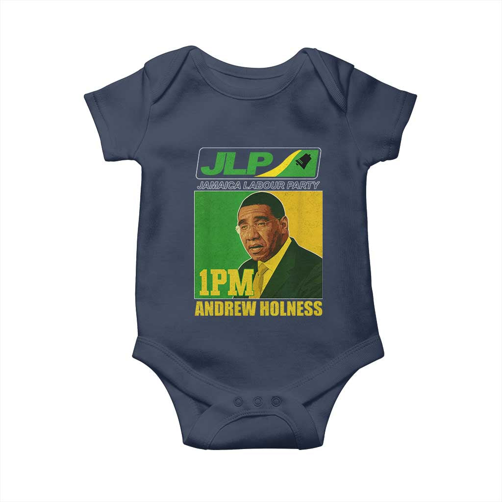 1PM Andrew Holness JPL Supporter Baby Onesie Jamaica Labor Party Jamaican Political Pride TS02 Navy Print Your Wear