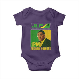 1PM Andrew Holness JPL Supporter Baby Onesie Jamaica Labor Party Jamaican Political Pride TS02 Purple Print Your Wear
