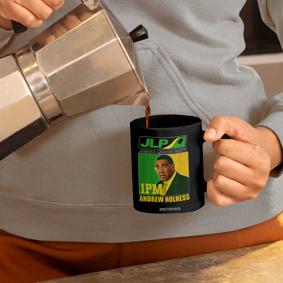 1PM Andrew Holness JPL Supporter Coffee Mug Jamaica Labor Party Jamaican Political Pride TS02 Print Your Wear