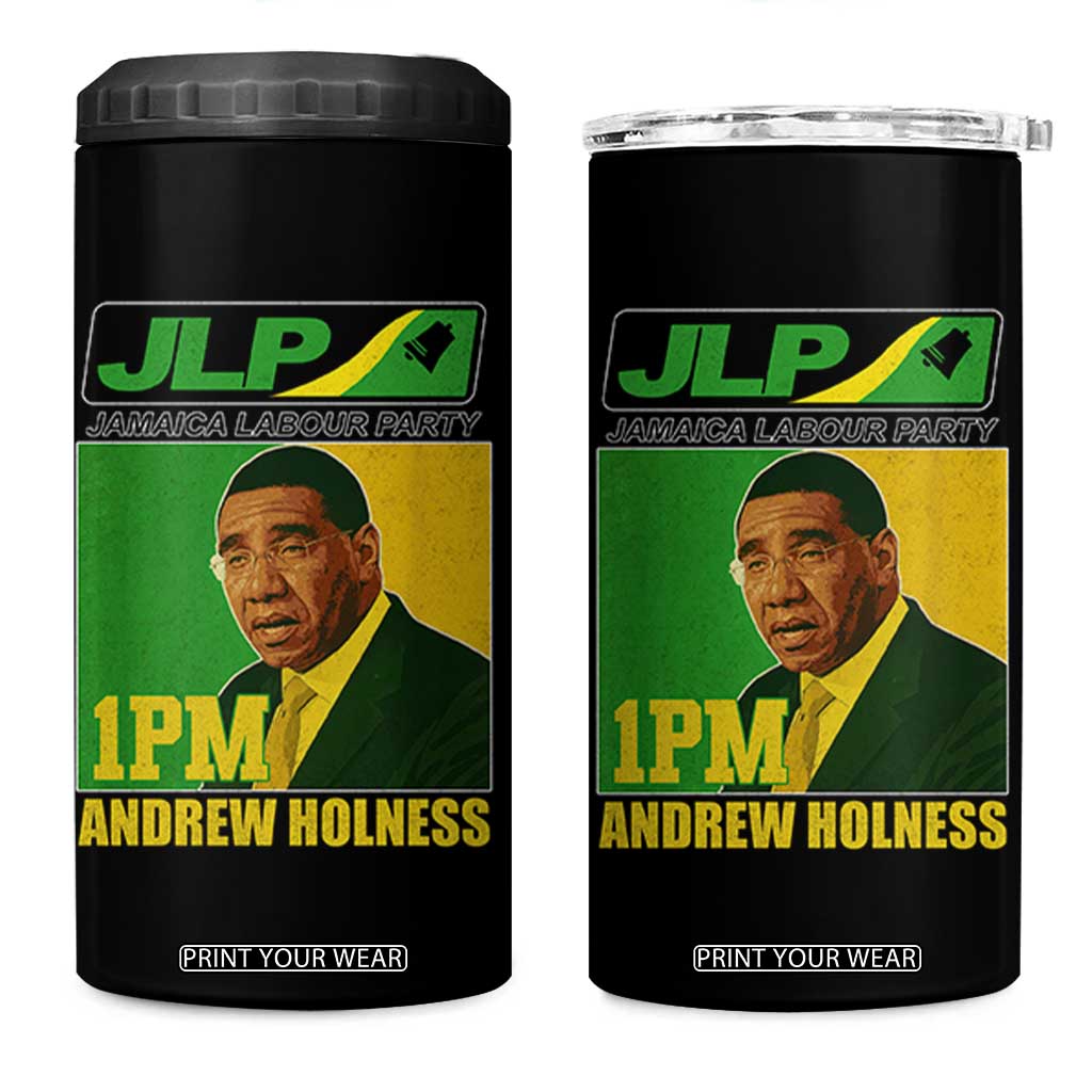 1PM Andrew Holness JPL Supporter 4 in 1 Can Cooler Tumbler Jamaica Labor Party Jamaican Political Pride TS02 One Size: 16 oz Black Print Your Wear