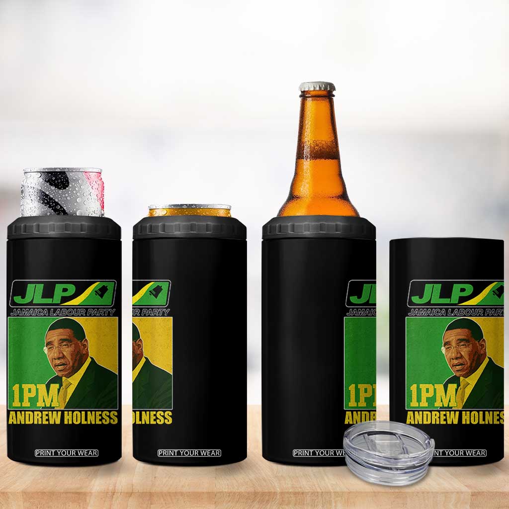 1PM Andrew Holness JPL Supporter 4 in 1 Can Cooler Tumbler Jamaica Labor Party Jamaican Political Pride TS02 Print Your Wear
