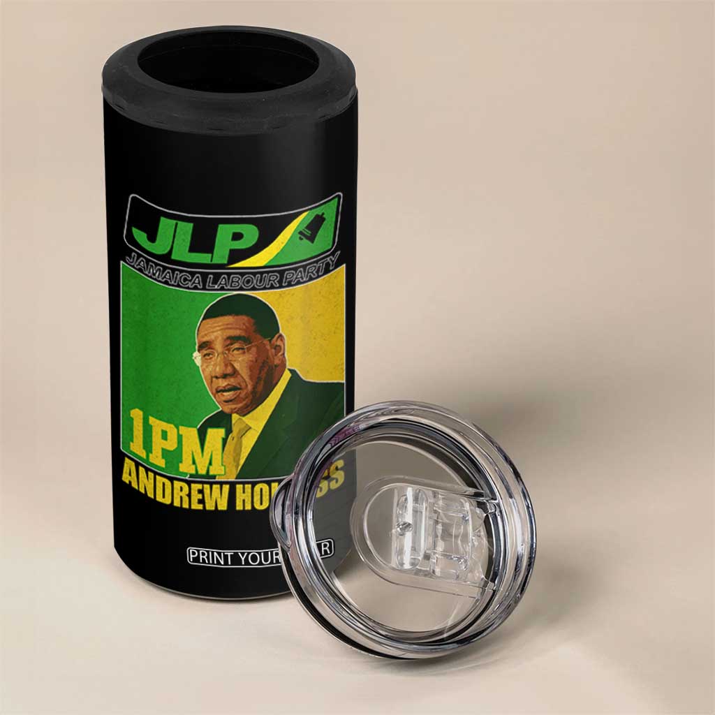 1PM Andrew Holness JPL Supporter 4 in 1 Can Cooler Tumbler Jamaica Labor Party Jamaican Political Pride TS02 Print Your Wear