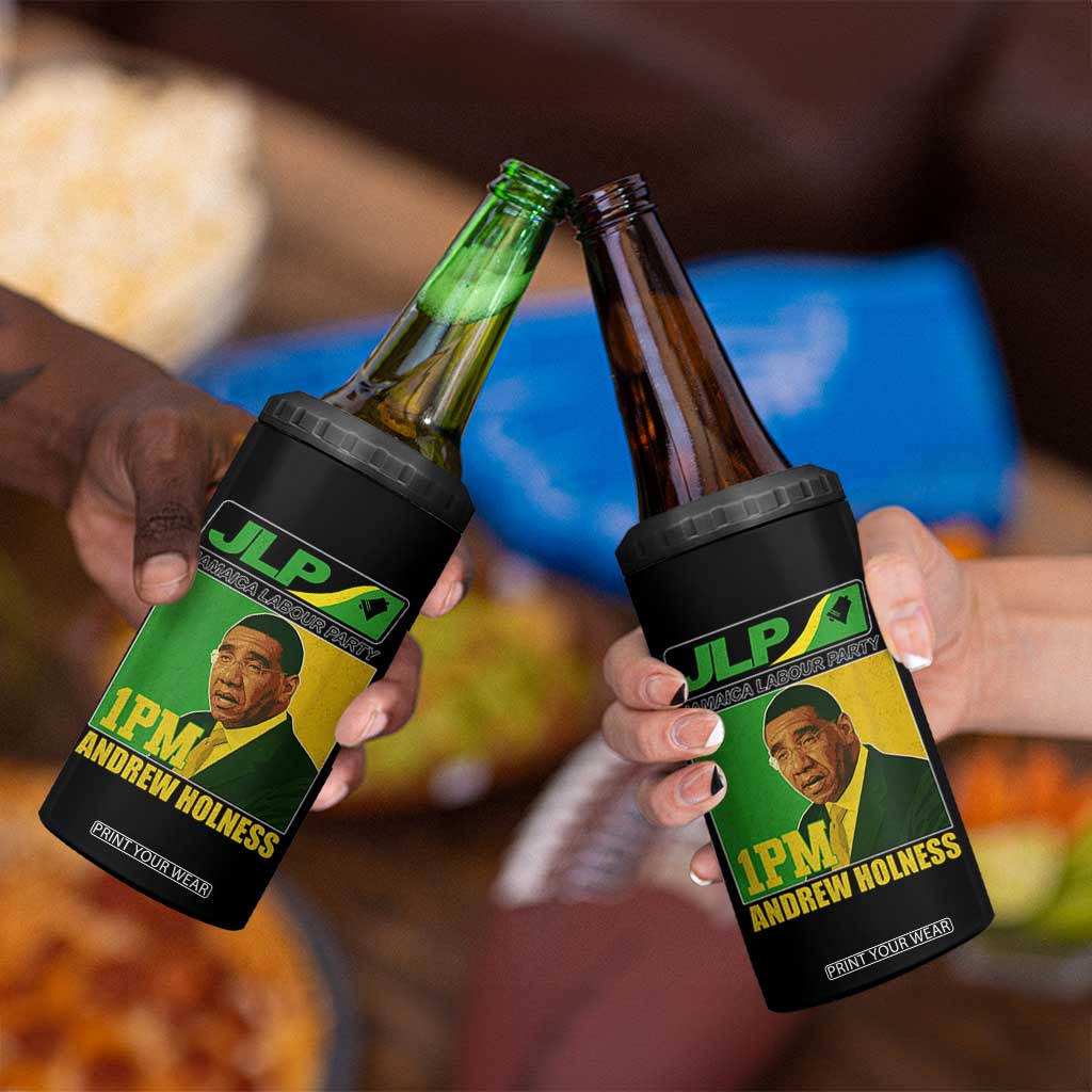 1PM Andrew Holness JPL Supporter 4 in 1 Can Cooler Tumbler Jamaica Labor Party Jamaican Political Pride TS02 Print Your Wear