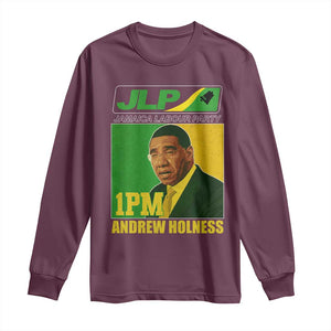 1PM Andrew Holness JPL Supporter Long Sleeve Shirt Jamaica Labor Party Jamaican Political Pride TS02 Maroon Print Your Wear