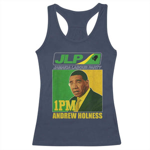 1PM Andrew Holness JPL Supporter Racerback Tank Top Jamaica Labor Party Jamaican Political Pride TS02 Navy Print Your Wear