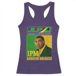 1PM Andrew Holness JPL Supporter Racerback Tank Top Jamaica Labor Party Jamaican Political Pride TS02 Purple Print Your Wear