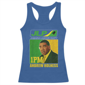 1PM Andrew Holness JPL Supporter Racerback Tank Top Jamaica Labor Party Jamaican Political Pride TS02 Royal Blue Print Your Wear