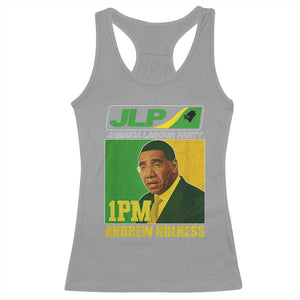 1PM Andrew Holness JPL Supporter Racerback Tank Top Jamaica Labor Party Jamaican Political Pride TS02 Sport Gray Print Your Wear