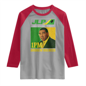 1PM Andrew Holness JPL Supporter Raglan Shirt Jamaica Labor Party Jamaican Political Pride TS02 Sport Gray Red Print Your Wear