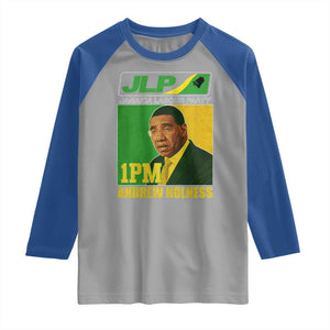 1PM Andrew Holness JPL Supporter Raglan Shirt Jamaica Labor Party Jamaican Political Pride TS02 Sport Gray Royal Print Your Wear