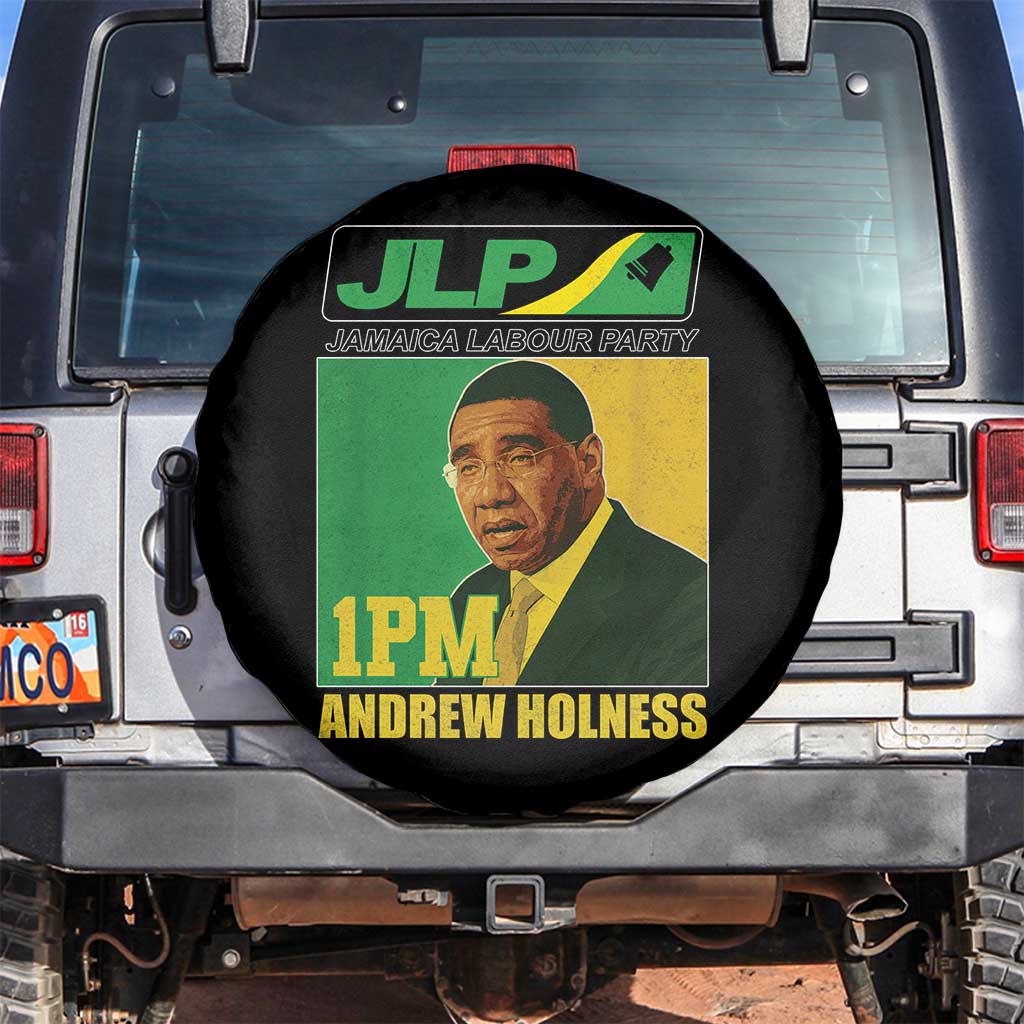 1PM Andrew Holness JPL Supporter Spare Tire Cover Jamaica Labor Party Jamaican Political Pride TS02 No hole Black Print Your Wear