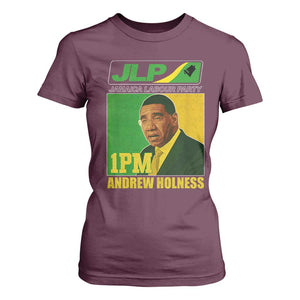 1PM Andrew Holness JPL Supporter T Shirt For Women Jamaica Labor Party Jamaican Political Pride TS02 Maroon Print Your Wear