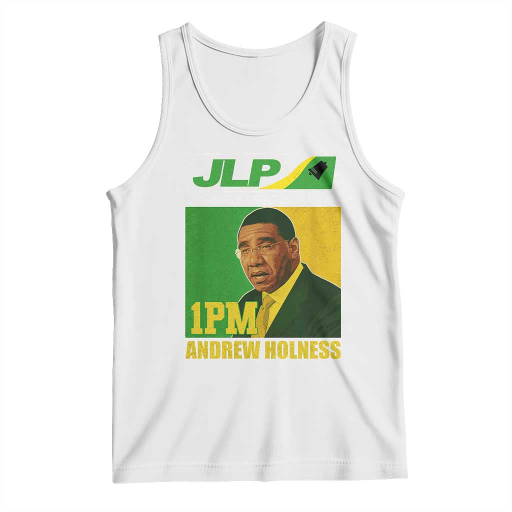 1PM Andrew Holness JPL Supporter Tank Top Jamaica Labor Party Jamaican Political Pride TS02 White Print Your Wear