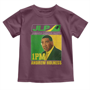 1PM Andrew Holness JPL Supporter Toddler T Shirt Jamaica Labor Party Jamaican Political Pride TS02 Maroon Print Your Wear