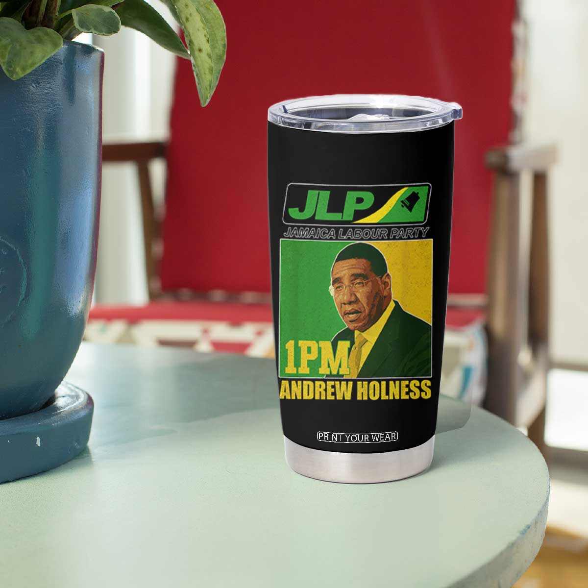 1PM Andrew Holness JPL Supporter Tumbler Cup Jamaica Labor Party Jamaican Political Pride TS02 Print Your Wear