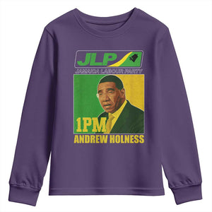 1PM Andrew Holness JPL Supporter Youth Sweatshirt Jamaica Labor Party Jamaican Political Pride TS02 Purple Print Your Wear