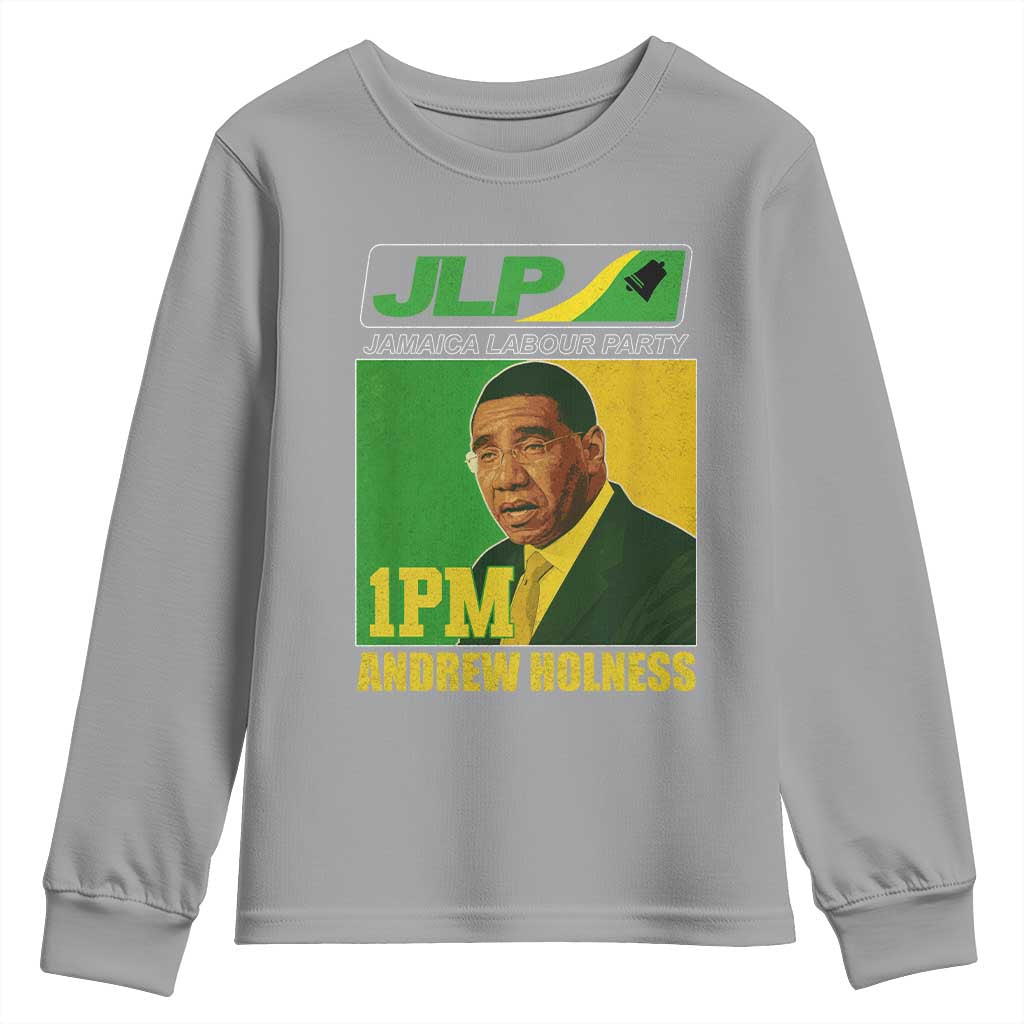 1PM Andrew Holness JPL Supporter Youth Sweatshirt Jamaica Labor Party Jamaican Political Pride TS02 Sport Gray Print Your Wear