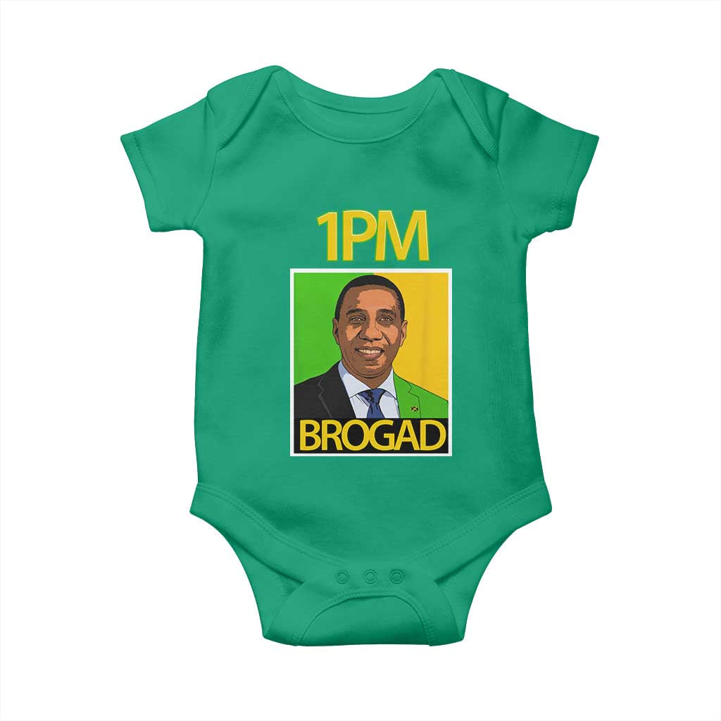 1PM BROGAD JLP Supporter Andrew Holness Baby Onesie Jamaica Labor Party Politics TS02 Irish Green Print Your Wear