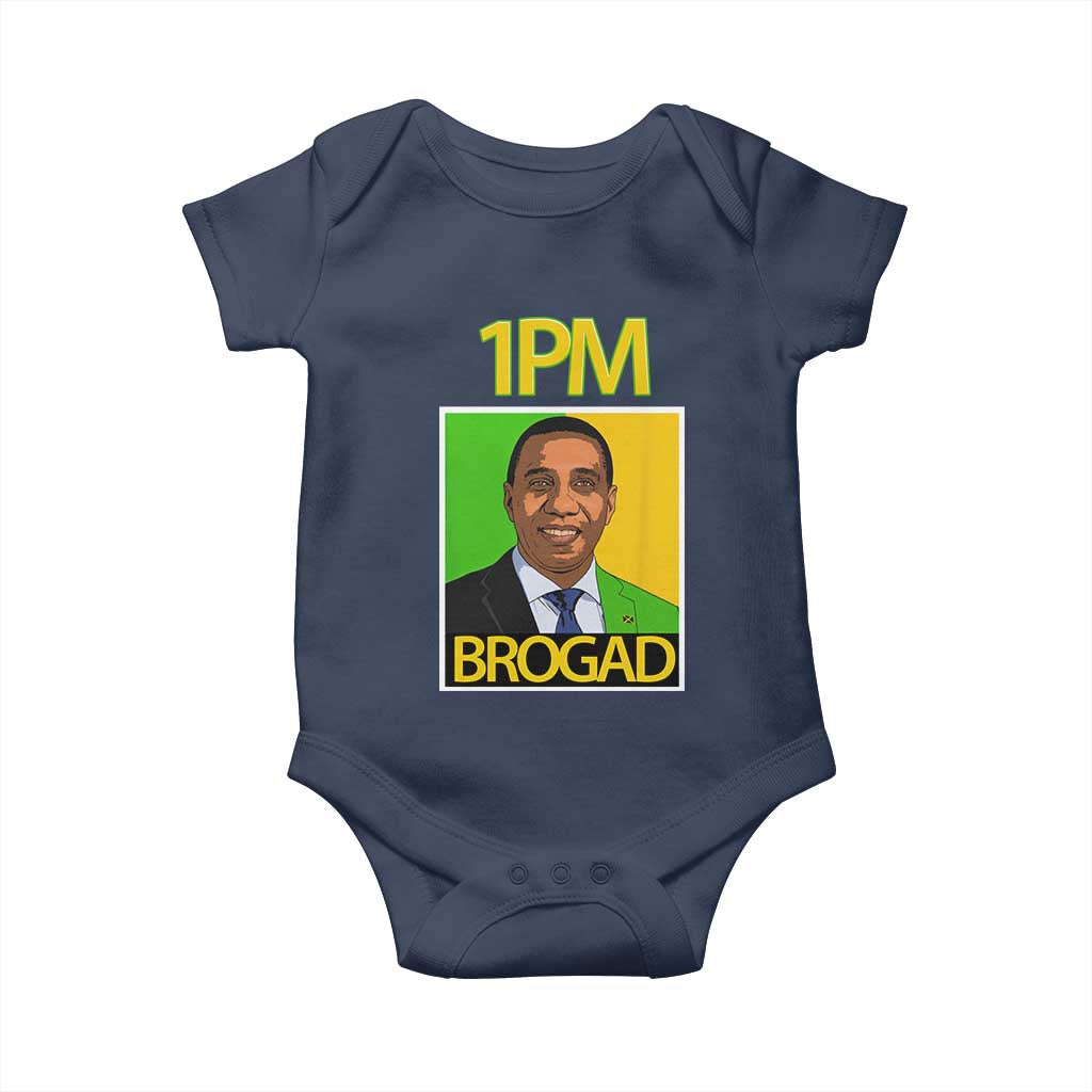 1PM BROGAD JLP Supporter Andrew Holness Baby Onesie Jamaica Labor Party Politics TS02 Navy Print Your Wear