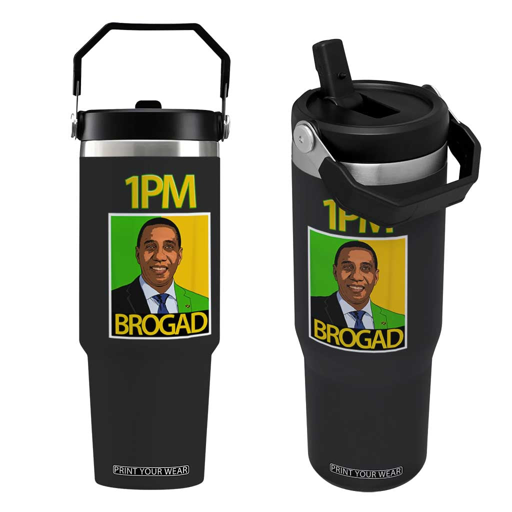 1PM BROGAD JLP Supporter Andrew Holness Flip Straw Tumbler Jamaica Labor Party Politics TS02 One Size: 30 oz Black Print Your Wear
