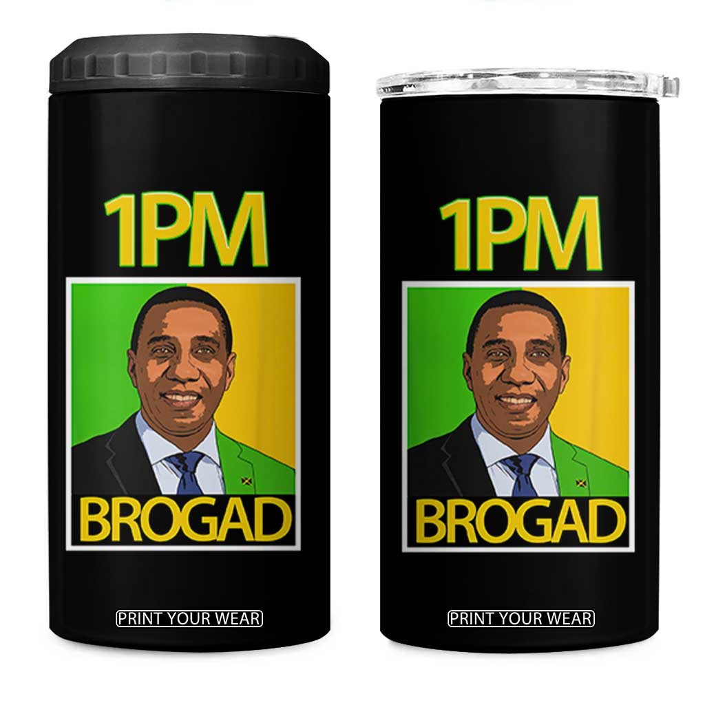 1PM BROGAD JLP Supporter Andrew Holness 4 in 1 Can Cooler Tumbler Jamaica Labor Party Politics TS02 One Size: 16 oz Black Print Your Wear